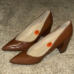 Marc Fisher Brown Patent Leather Heels